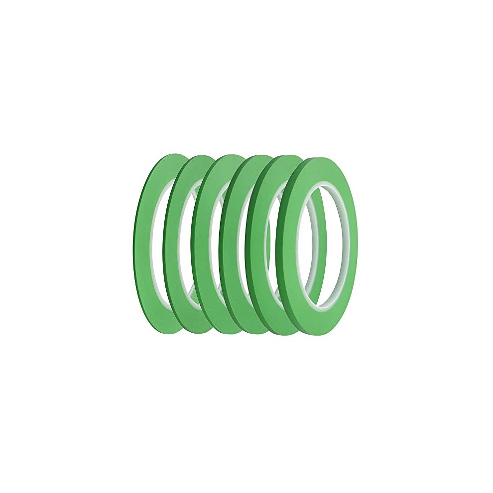 6Rolls Fine Line Finline Vinyl Masking Tape Automotive Paint Model Building For Curves 1.5Mm 2Mm 2.5Mm 3Mm 4Mm 5Mm Green 790404588029