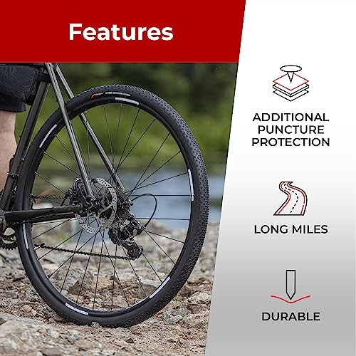 700 x 38c Foldable Tyre 40-622 with 1mm Antipuncture Protection for ...