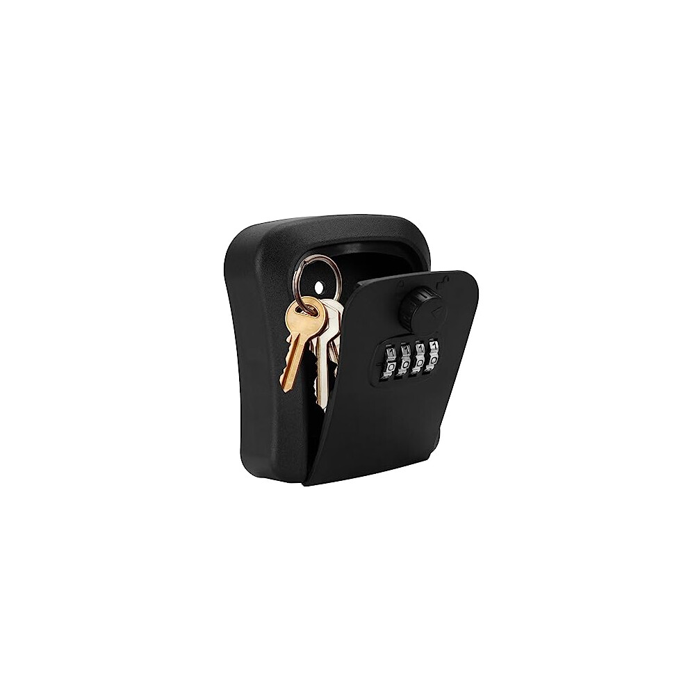 Key Box, Key Safe, Key Locker With 4-Digit Number Code For Outside And Inside, Key Cabinet, Combination Lock, Wall Mounted Key Lock Box, Black 4054438033419