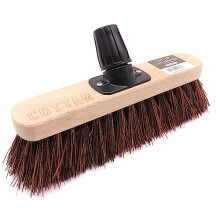 Stiff Sweeping Broom Head | Firm Sweeping Brush | 11 Inch | With Easy Broom Shank Connector - No Tools Required!