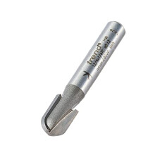 Professional Radius Router Cutter, 4mm Radius, 1/4 Inch Shank, 8mm Cut Diameter & 12.7mm Cut Length, Tungsten Carbide Tipped, Without Bearing,