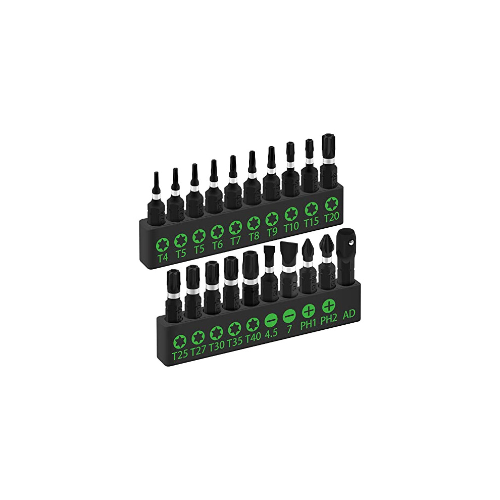 Swanlake 20Pcs Screwdriver Bit Set,Tamper Resistant Star Bit Set,Torx Bit Set,1/4-Inch Hex Shank, S2 Alloy Steel, T4-T40 708258638906
