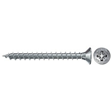 670038 FPF Power-Fast II 3.0 x 30mm Chipboard Wood Screws, Countersunk Head with Phillips, Fully Threaded, Galvanised Blue Passivated, Box of 200
