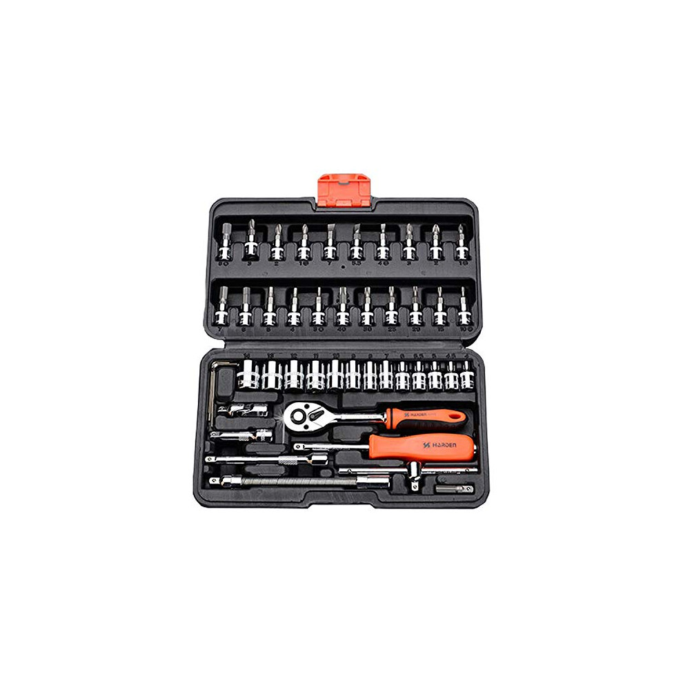 Professional Socket Set 1/4" 46 Pcs 72 Teeth Ratchet (Har 510346) 6959820800311
