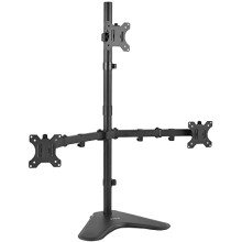 Triple LCD LED Computer Monitor Desk Stand, Free Standing Heavy Duty Fully Adjustable Mount for 3 Screens up to 30 inches STAND-V003E