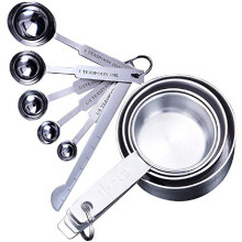 Measuring Cups and Spoons Set 10 Pieces metal cup measurements set Stainless Steel Measuring Spoons and Measuring Cups Set with Measuring Ruler