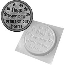 Dogs Leave Paw Prints On Our Hearts Concrete Garden Mould Pet Grave Marker Reusable Plastic ABS Mold