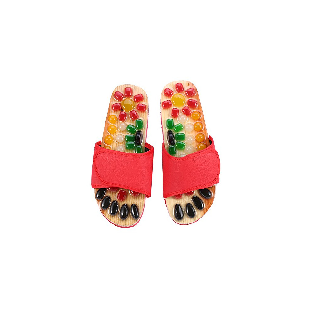 Uxsiya Foot Acupuncture Massage Slippers Blood Activating Foot Relaxation Massager Shoes Pebble Stone Sandals For Foot Blood Circulation & Pain Relieve