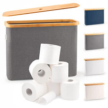 - Grey Toilet Roll Storage - Toilet Paper Basket - The Ultimate Bathroom Storage Unit - Bamboo Small Storage Basket, Toilet Paper Holder Basket,