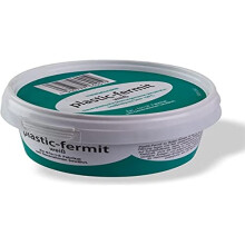 K11021 Plastic fermit White, Permanent Plastic sealant, Temperature Resistant up to Over 100 C (500 g can), medium-sized