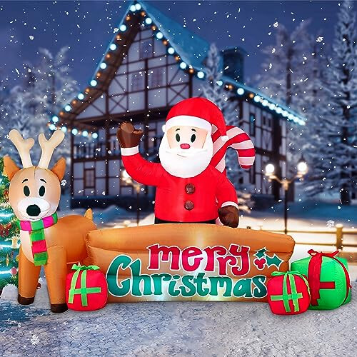 Santa & Reindeer outlet Campfire Christmas Inflatable