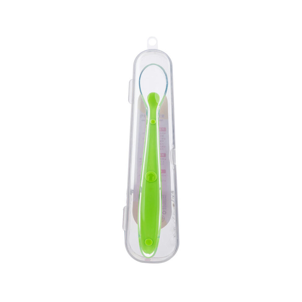 (74063 boxed green) Babbitt Baby All Silicone Spoon Children's Tableware Feeding Utensils Silicone Spoon Silicone Soft Spoon 70614