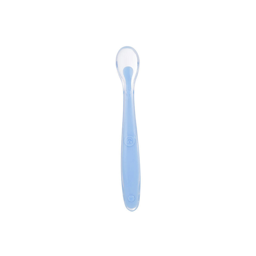 (70614 Card Packaging Blue) Babbitt Baby All Silicone Spoon Children's Tableware Feeding Utensils Silicone Spoon Silicone Soft Spoon 70614