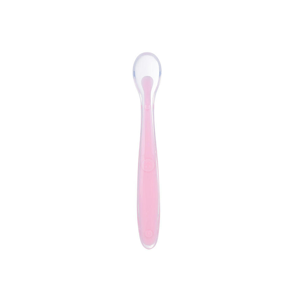 (70614 Card Packaging Pink) Babbitt Baby All Silicone Spoon Children's Tableware Feeding Utensils Silicone Spoon Silicone Soft Spoon 70614