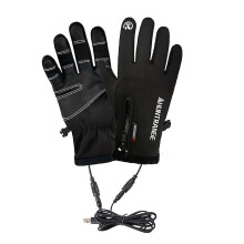 (type 2, M) Usb Heated Gloves Waterproof Rechargeable Touchscreen Skiing Gloves For Men