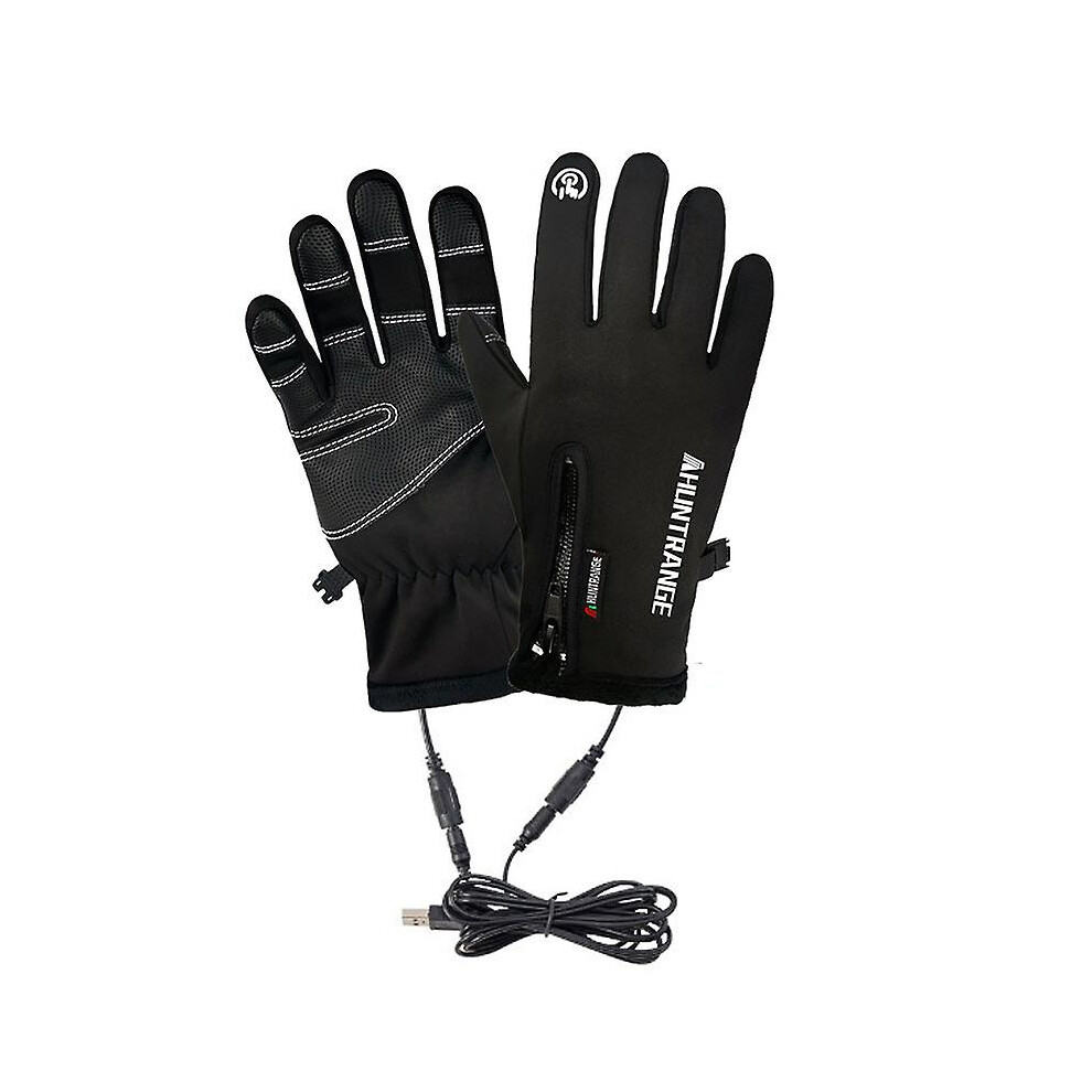 (type 2, M) Usb Heated Gloves Waterproof Rechargeable Touchscreen Skiing Gloves For Men