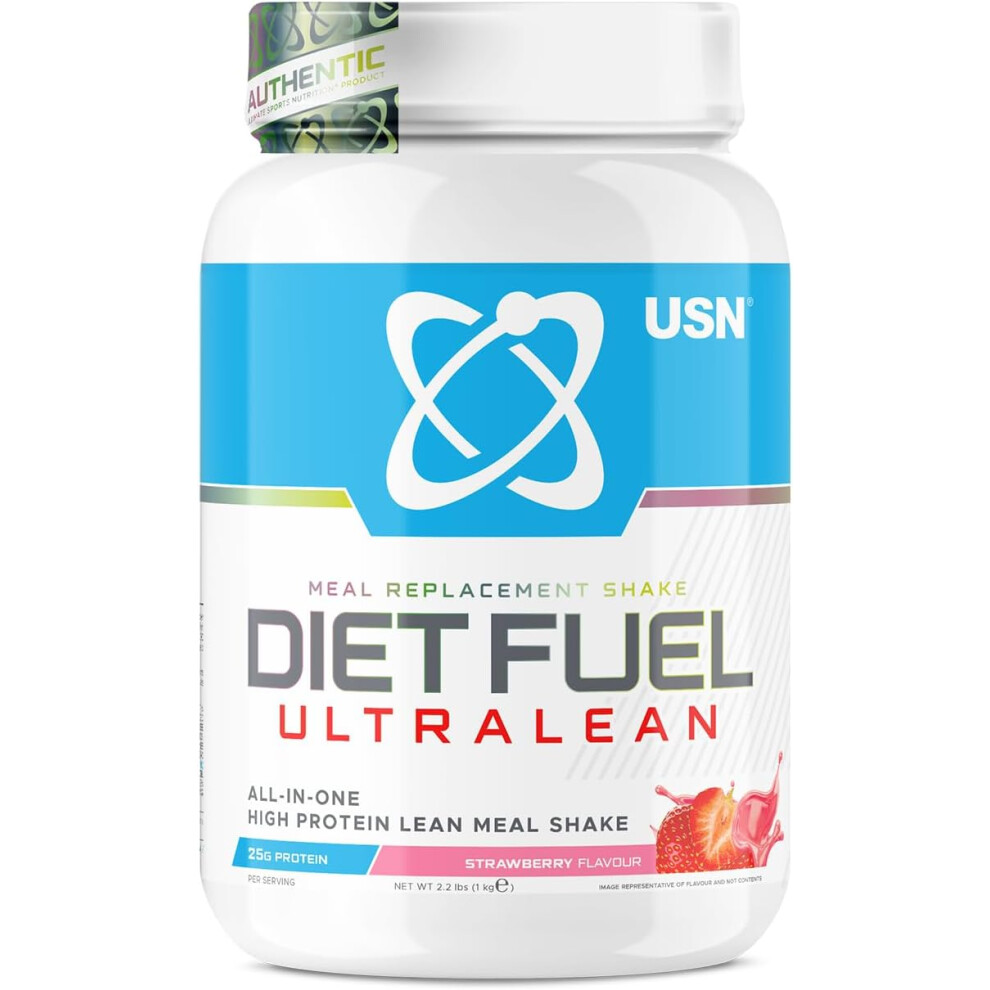 USN Diet Fuel UltraLean Strawberry 1KG: Meal Replacement Shake, Diet Protein Powders for Weight Control and Lean Muscle Development