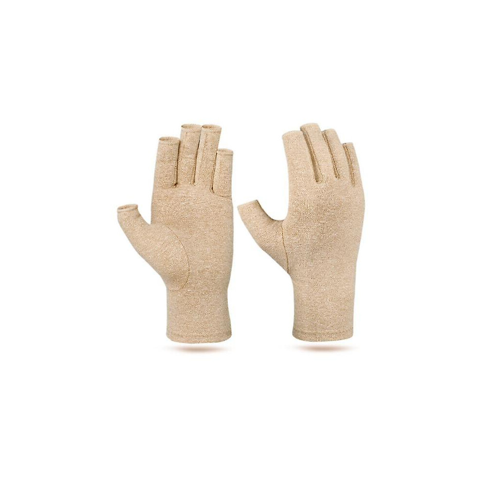 Yellow (, L) Arthritis Gloves Compression Gloves For Arthritis Pain Relief Fingerless Gloves
