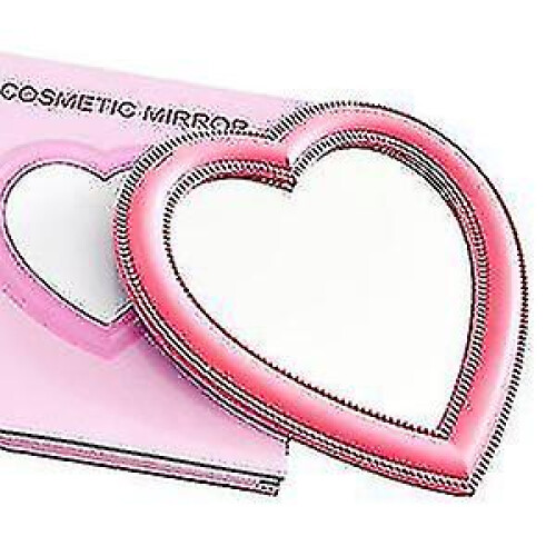Makeup Mirror Heart Shape Mirror Tabletop Cosmetic Mirror Wall Hanging Mirror Pink 1