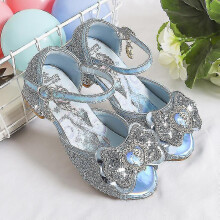(picture color7, 24) Girls Sandals Frozen 2 Elsa Princess Shoes Little Girls Crystal Shoes Children High Heels Catwalk Show Shoes