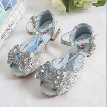(picture color6, 31) Girls Sandals Frozen 2 Elsa Princess Shoes Little Girls Crystal Shoes Children High Heels Catwalk Show Shoes