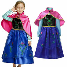 (4-5 Years) Kids Girls Frozen Anna Princess Dress Cosplay Party Costume Fancy Dress