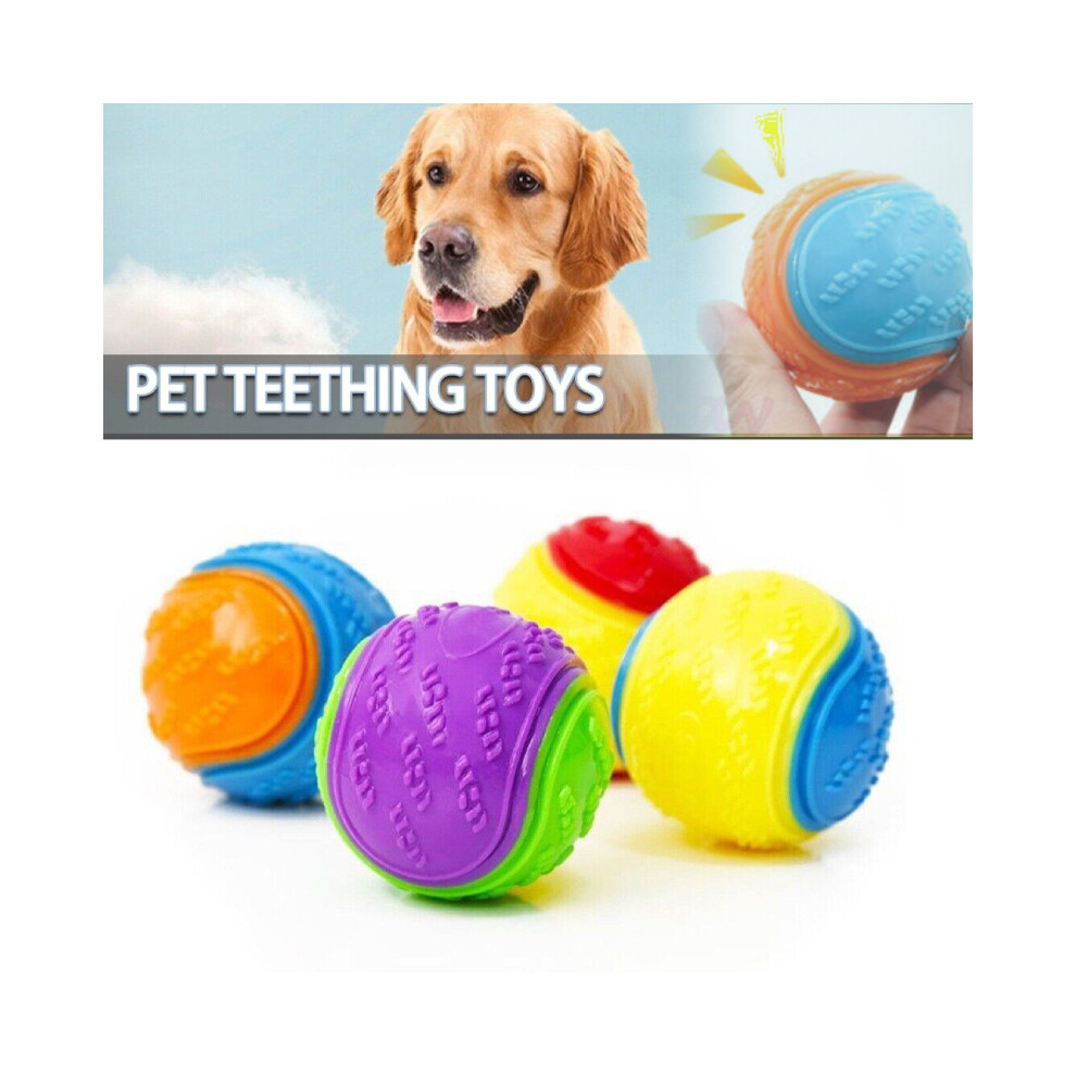 Squeaky Dog Toy Balls Rubber Durable Bouncy Chew Ball Puppy Play Outdoor Tpr