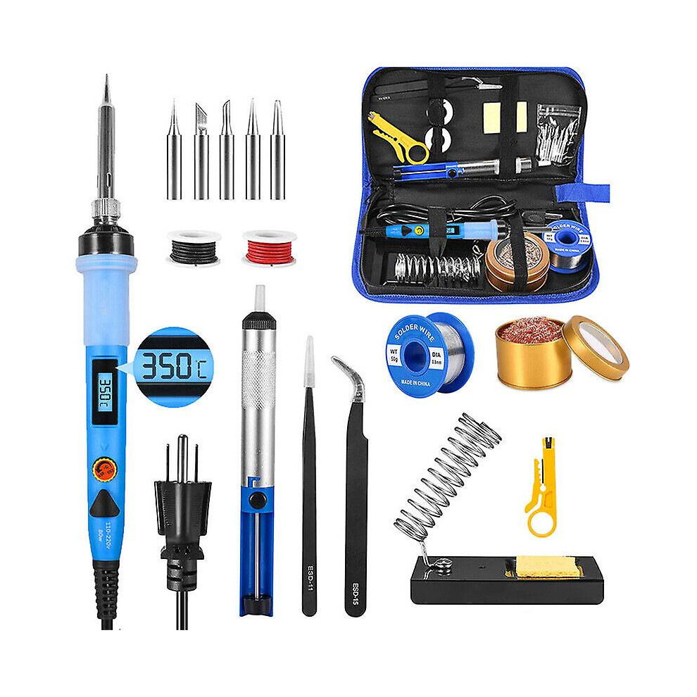 Soldering Iron Set 80w Station Temperature Solder Iron Wire Stand Kit