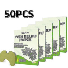 50pcs Knee Patch Wormwood Knee Sticker Plaster Extract Analgesic Cartilage Pain Relieving Patch Self-heating Herbal
