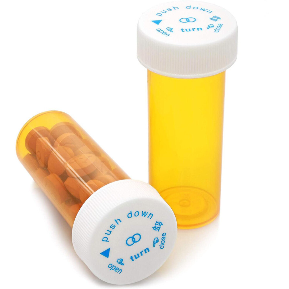 12 Pack Empty Pill Bottles With Caps For Prescription Medication, 6-dram Plastic Vials (orange)