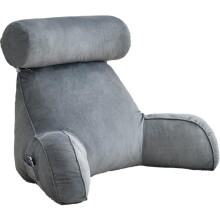 (Grey) Bed Rest Reading Pillow, Reading Pillow For Bed, Bed Rest Reading Pillow With Neck/arm Support,watching Tv/game Bolster Pillow Removable Neck Support