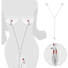 Stimulating Clitoris and Nipple Clamps Chained Sex Toys for Women BDSM