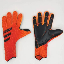 (Orange, Size 8) Goalkeeper Gloves Strong Grip for Soccer Goalie Goalkeeper Gloves with Size 6/7/8/9/10 Football Gloves for Kids Youth and Adult