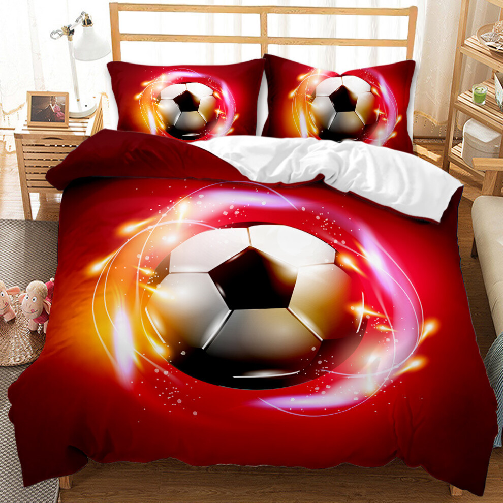 (Style 06, Single(135X200CM/2PCS)) Football Kids Bedding Single Double Duvet Cover UK