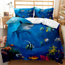 (Style 09, King(220X240CM/3PCS)) Underwater world Bedding Single Double Duvet Cover