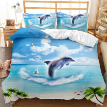 (Style 05, Double(200X200CM/3PCS)) Underwater world Bedding Single Double Duvet Cover