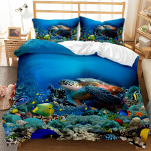 (Style 01, Double(200X200CM/3PCS)) Underwater world Bedding Single Double Duvet Cover