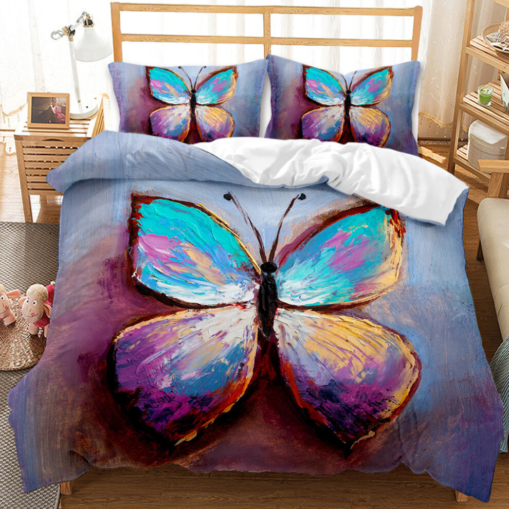 Xcsgsra (Style 08, Double(200X200cm/3Pcs)) Butterfly Bedding Single Double Duvet Cover Uk Not,Specified