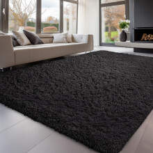 (Black Rug) Large Shaggy Rugs Living Room Rug Fluffy Carpet