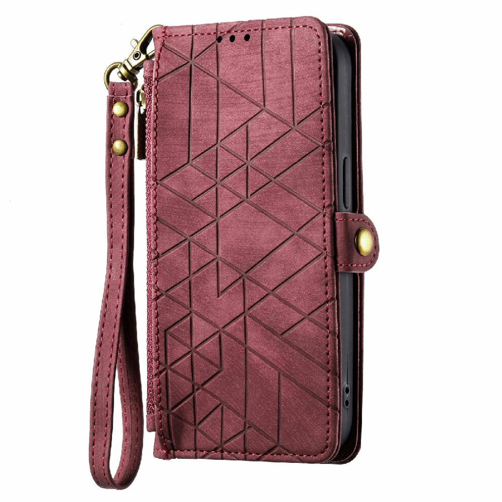 (Red) Flip Case For Samsung Galaxy A14 4G/5G Leather Case Shockproof Flip Cover Simple Business Wallet Red 764762759643