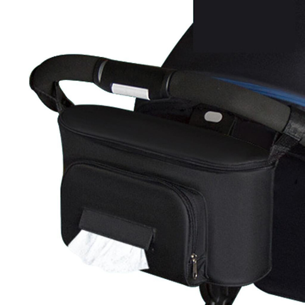 Multifunctional Baby Stroller Organizer Storage Bag, Waterproof, Black