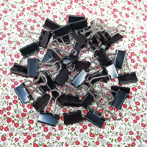 Foldback Clips 25mm Black Paper Clips - Pack Of 48 2