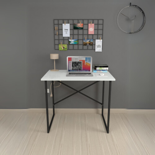 URBN Living (White) 90cm Wooden Computer Desk Modern Study Table 2