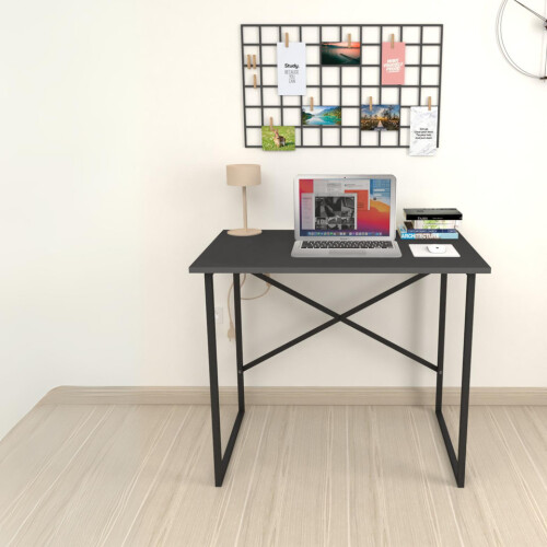 URBN Living (Anthracite ) 90cm Wooden Computer Desk Modern Study Table 2