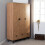 Seconique Leon 3 Door 2 Drawer Wardrobe Medium Oak Effect with Metal Feet 6