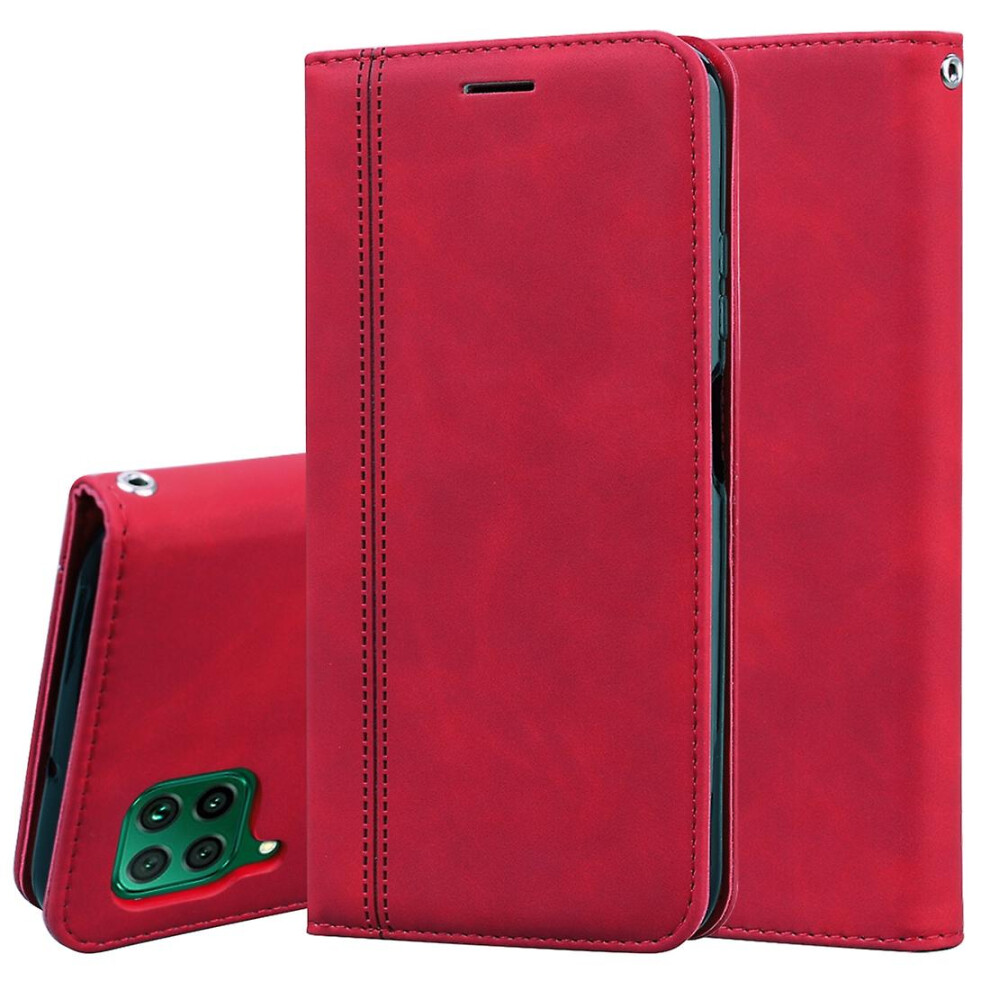 (Red) For Huawei P40 Lite Business Magnetic Case Red 4814698911649