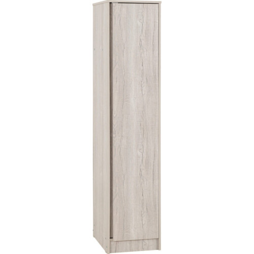 Seconique Malvern 1 Door Wardrobe in Urban Snow Hanging Rail and Shelf