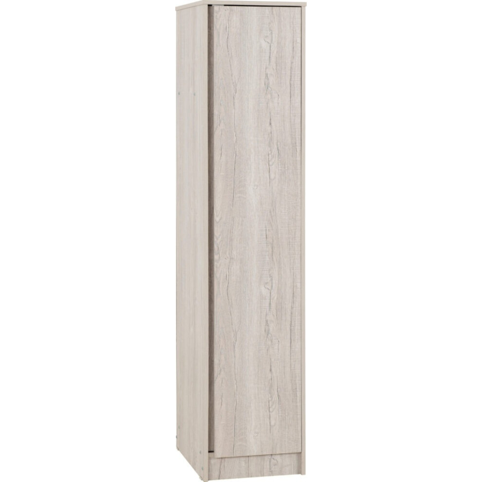 Malvern 1 Door Wardrobe in Urban Snow Hanging Rail and Shelf