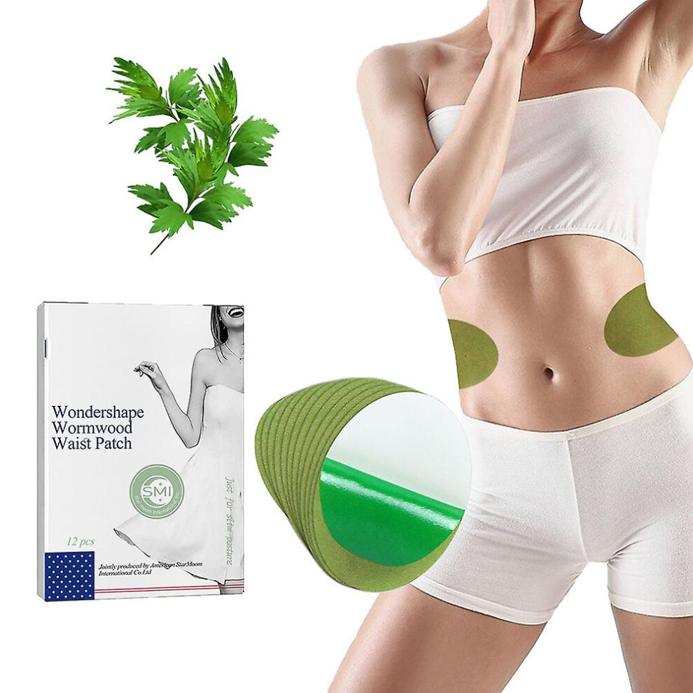 12pcs Wormwood Belly Patch Natural Herb Mugwort Patch For Men And Women