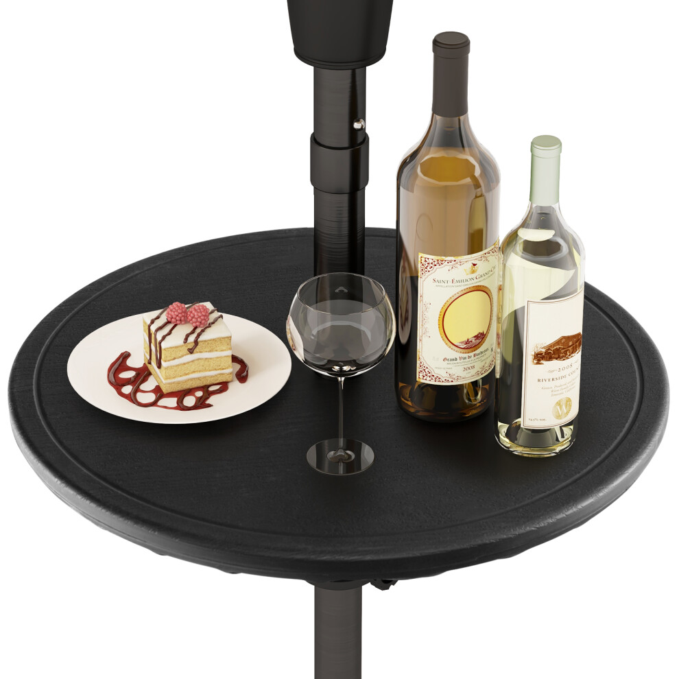 Outdoor Umbrella Table 50 cm Adjustable Food Tray W/ Umbrella Hole